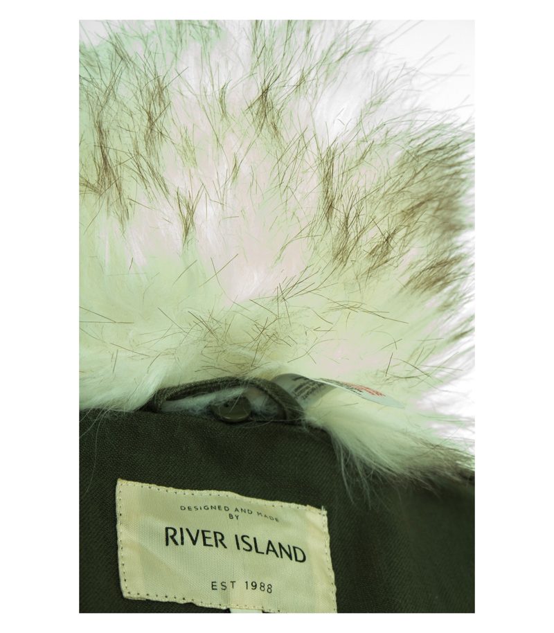 RIVER ISLAND Damen Jacke Gr. UK 14/DE 40 Khaki Baumwolle – Foto 6