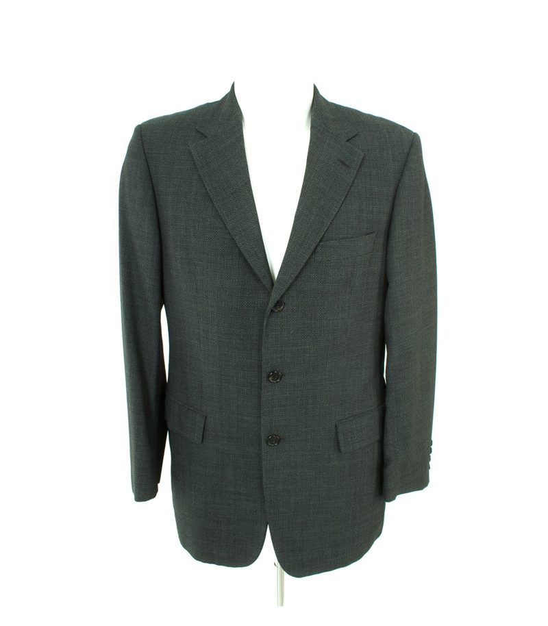 HUGO BOSS Herren Sakko Gr. 98 Schwarz/Beige Wolle – Foto 1