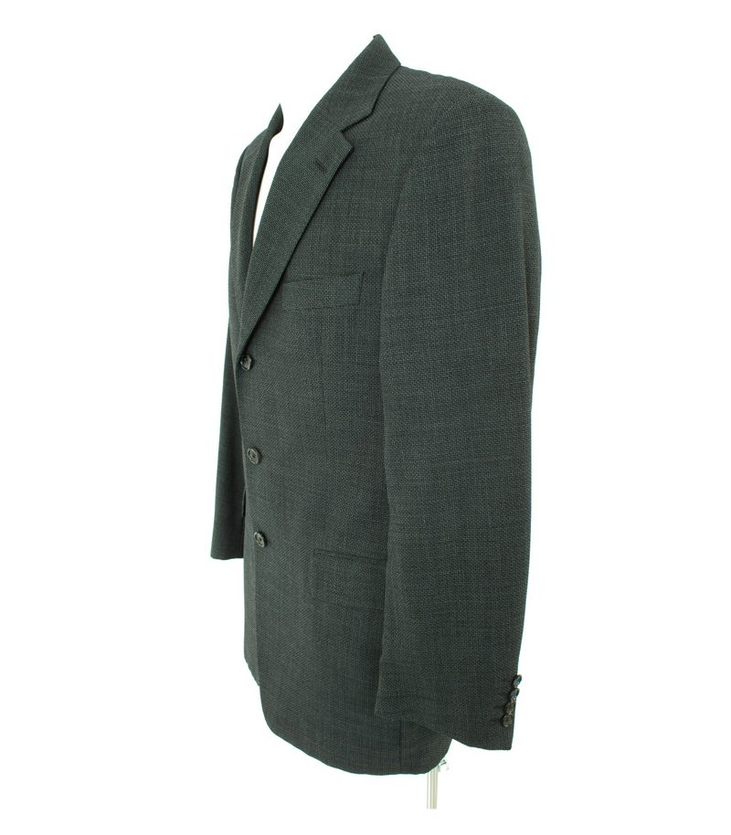 HUGO BOSS Herren Sakko Gr. 98 Schwarz/Beige Wolle – Foto 2