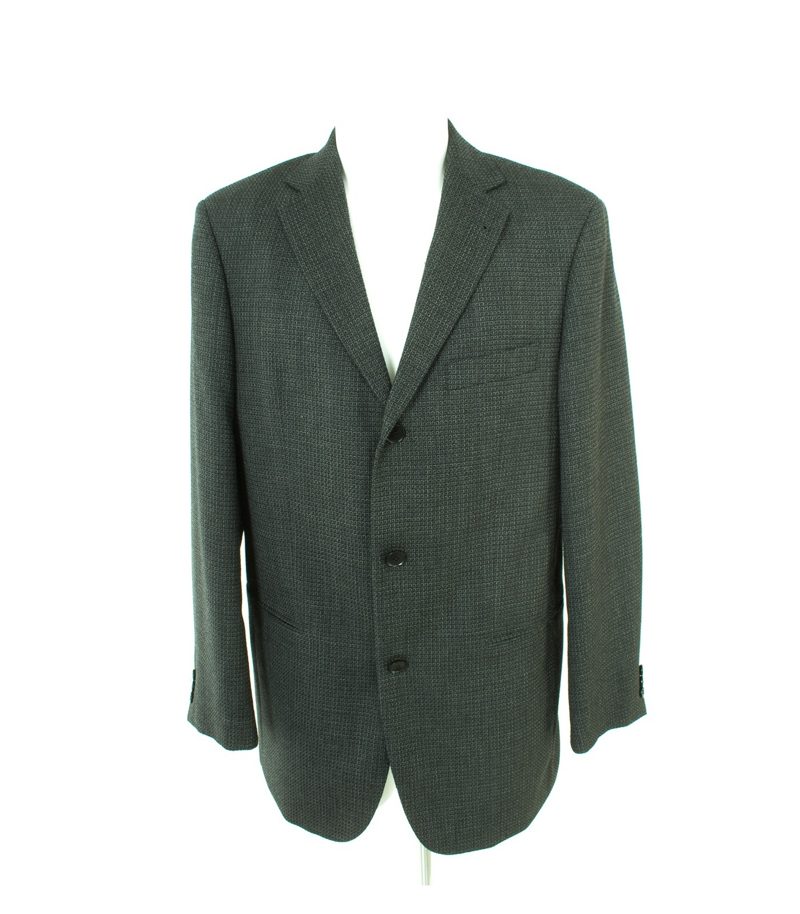 HUGO BOSS Herren Sakko Gr. 98 Schwarz/Beige Wolle – Foto 3