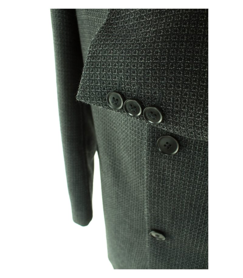 HUGO BOSS Herren Sakko Gr. 98 Schwarz/Beige Wolle – Foto 7