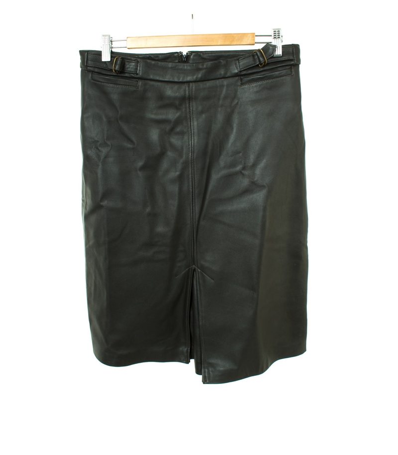 GAP Damen Rock Lederrock Gr. UK 12/DE 40 Schwarz Leder – Foto 1