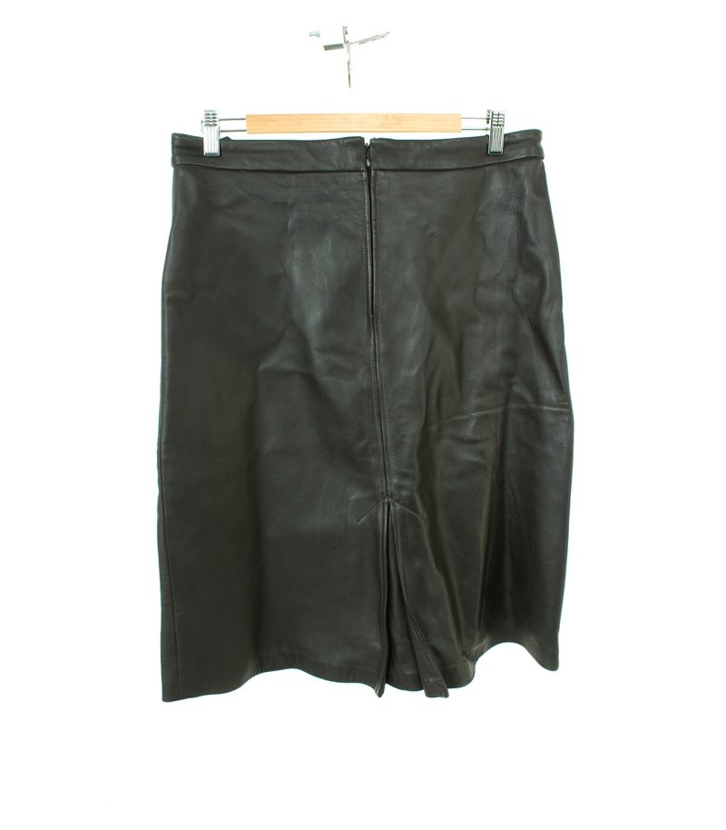 GAP Damen Rock Lederrock Gr. UK 12/DE 40 Schwarz Leder – Foto 2