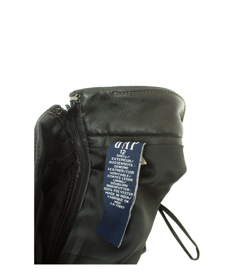GAP Damen Rock Lederrock Gr. UK 12/DE 40 Schwarz Leder – Foto 3