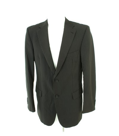strellson Herren Sakko Slim Fit 120´S Gr.94 Schwarz/Grau Wolle