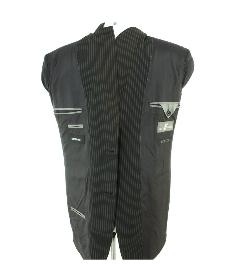 strellson Herren Sakko Slim Fit 120´S Gr.94 Schwarz/Grau Wolle – Foto 5
