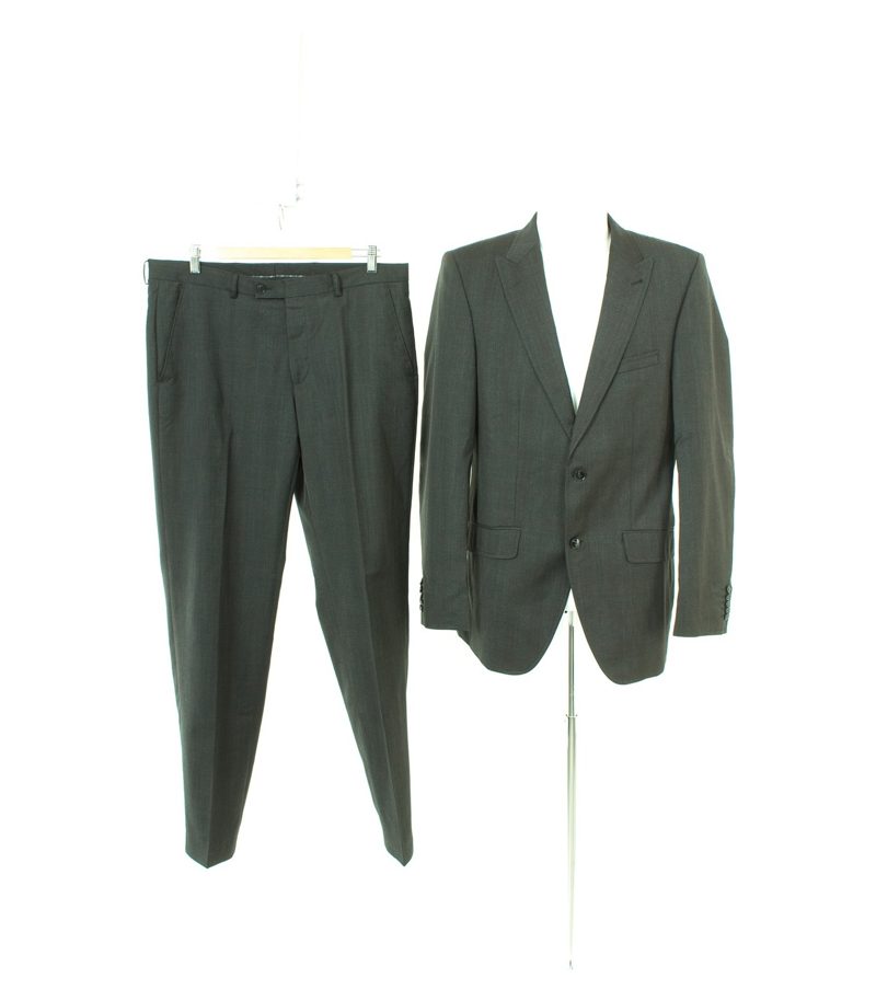 STONES Herren Anzug Sakko Hose Gr. 102 Grau Wolle – Foto 1
