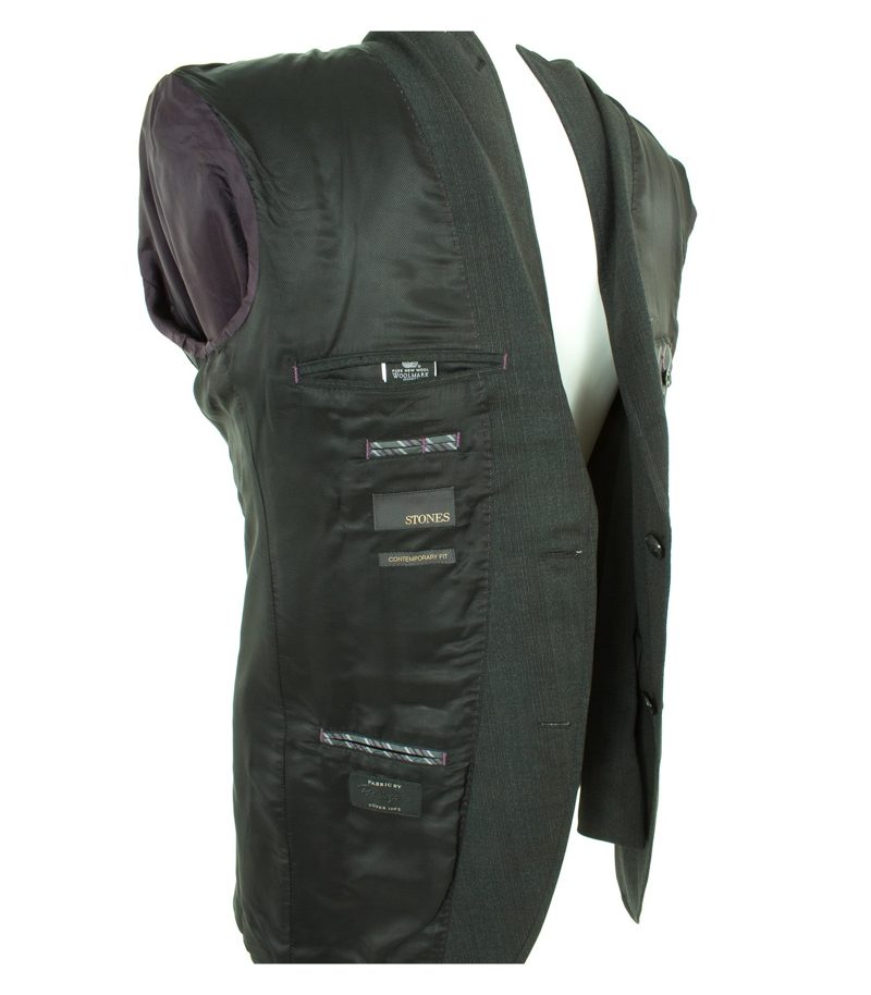 STONES Herren Anzug Sakko Hose Gr. 102 Grau Wolle – Foto 5