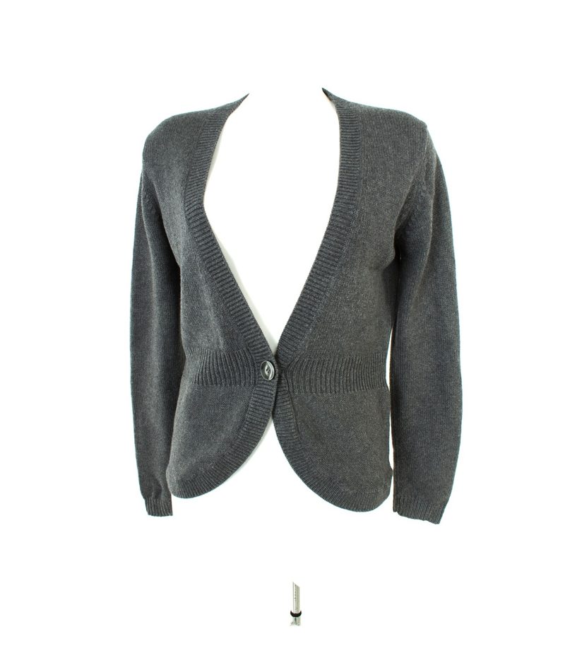 BRAX FEEL GOOD Damen Strickjacke Gr.DE 42 Grau Strick Wolle – Foto 1