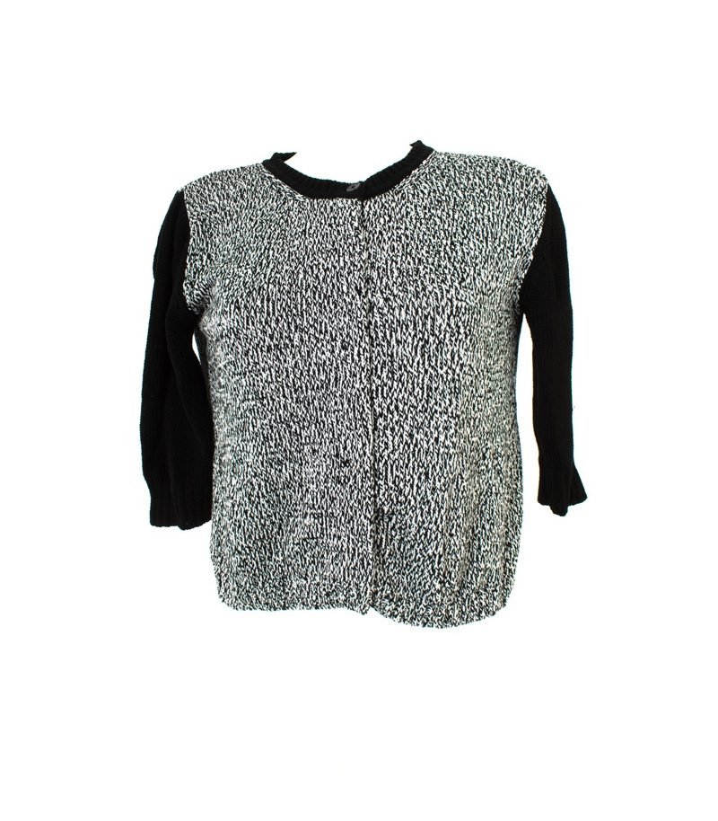 Massimo Dutti Damen Strickjacke Gr. M Schwarz/Weiß Knit Baumwolle – Foto 1
