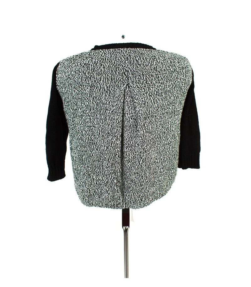 Massimo Dutti Damen Strickjacke Gr. M Schwarz/Weiß Knit Baumwolle – Foto 3