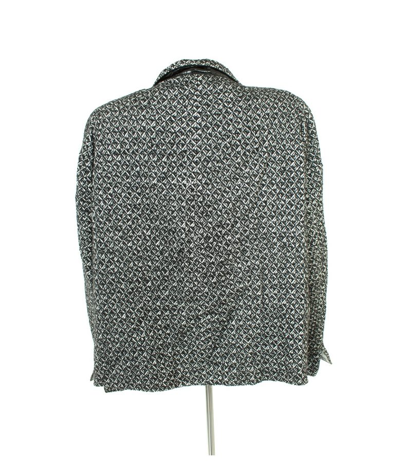 HAUBER Damen Blazer Gr. DE 44 Schwarz/Weiß Baumwolle Wolle – Foto 3