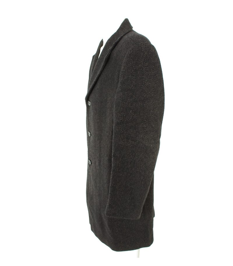 Strellson Herren Mantel Trenchcoat Gr. 52 Schwarz/Braun Wolle – Foto 2