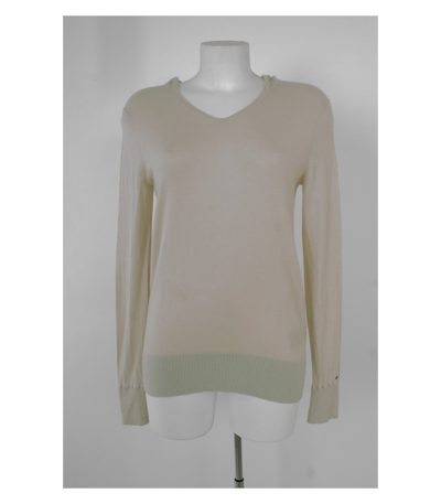 Hilfiger Denim nyc Damen Pullover Gr. M Beige Kaschmir Wolle
