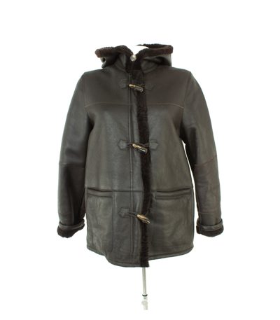 BARISAL Jacke Jacket Kapuzenjacke Lederjacke Leder Lammfell Lammfelljacke Damen Gr. DE 36 in Braun