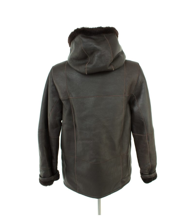 BARISAL Jacke Jacket Kapuzenjacke Lederjacke Leder Lammfell Lammfelljacke Damen Gr. DE 36 in Braun – Foto 4