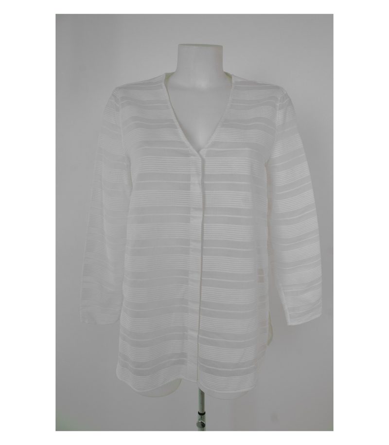 Massimo Dutti Damen Bluse Shirt Gr. DE 36 Weiß Baumwolle – Foto 1
