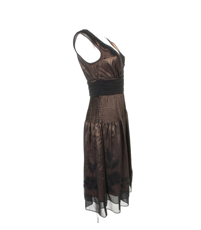 LAURA ASHLEY Damen Kleid Abendkleid Gr. DE 36 Braun – Foto 3