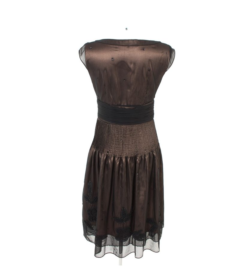 LAURA ASHLEY Damen Kleid Abendkleid Gr. DE 36 Braun – Foto 4