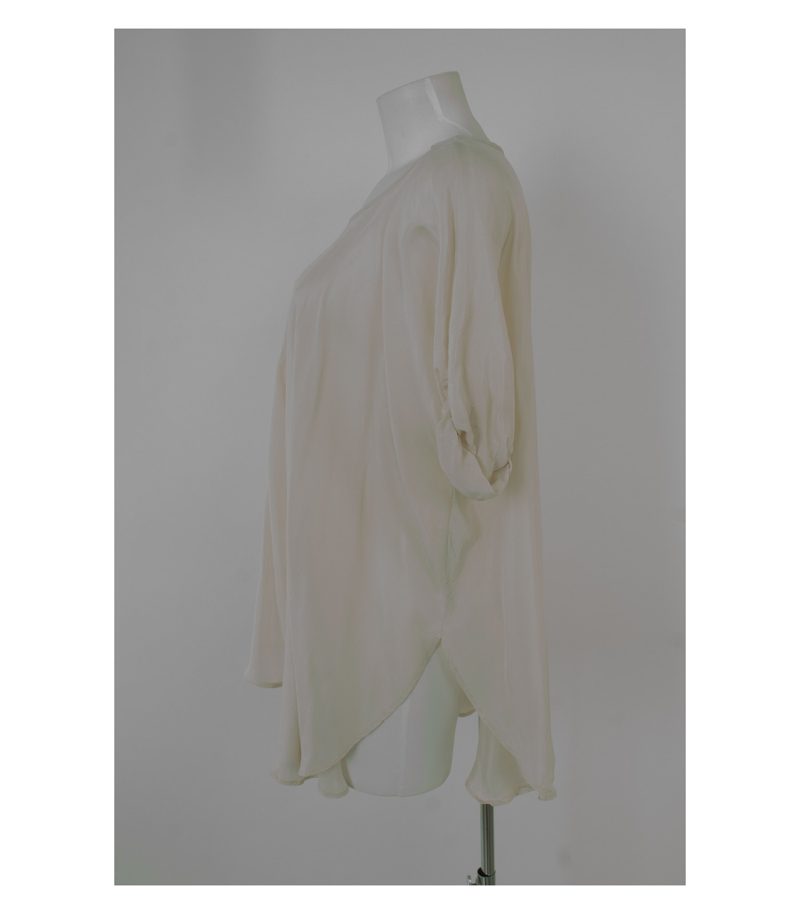 COS Damen Shirt Bluse Kurzarm Lagenlook Gr. DE 38 Beige – Foto 2