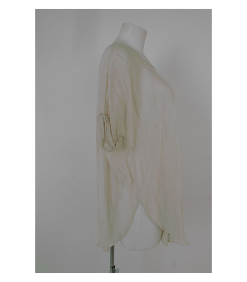 COS Damen Shirt Bluse Kurzarm Lagenlook Gr. DE 38 Beige – Foto 3