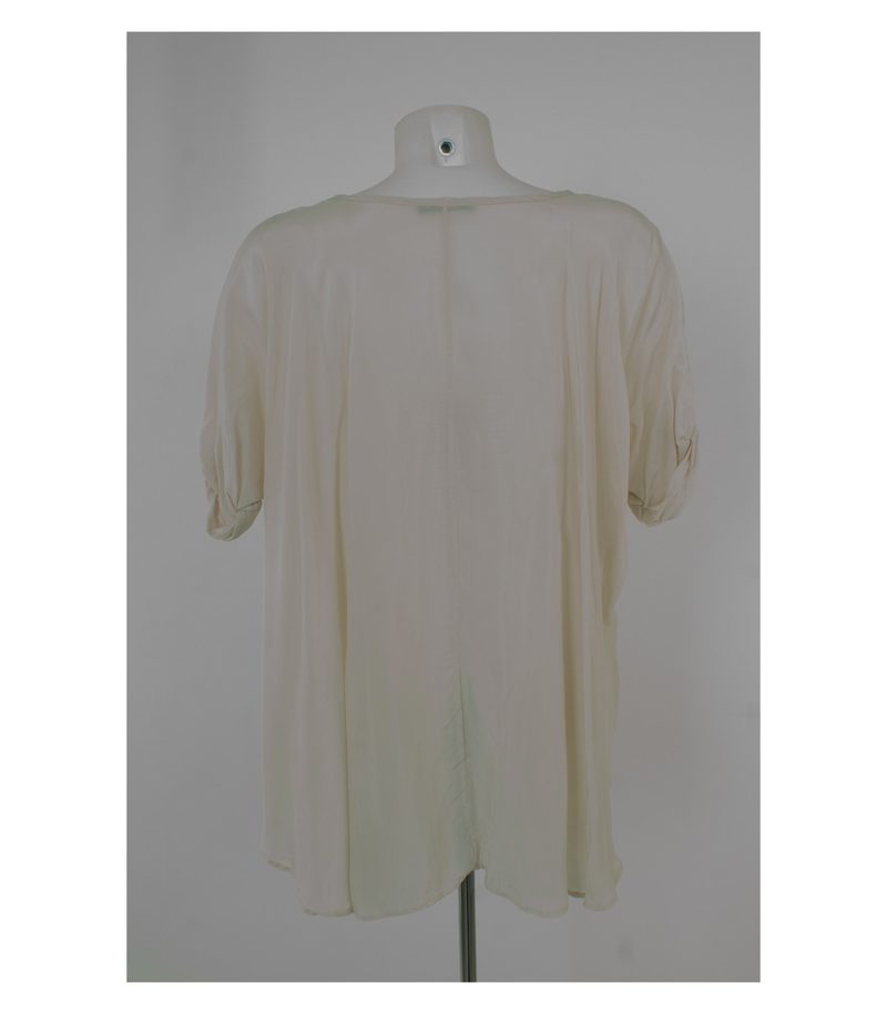 COS Damen Shirt Bluse Kurzarm Lagenlook Gr. DE 38 Beige – Foto 4