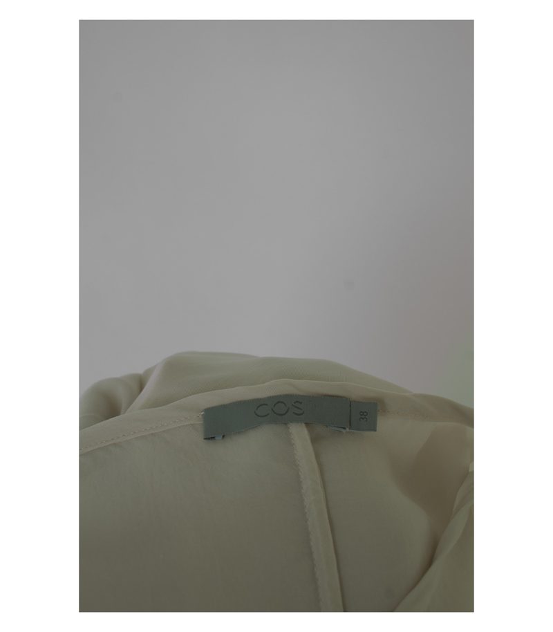 COS Damen Shirt Bluse Kurzarm Lagenlook Gr. DE 38 Beige – Foto 5