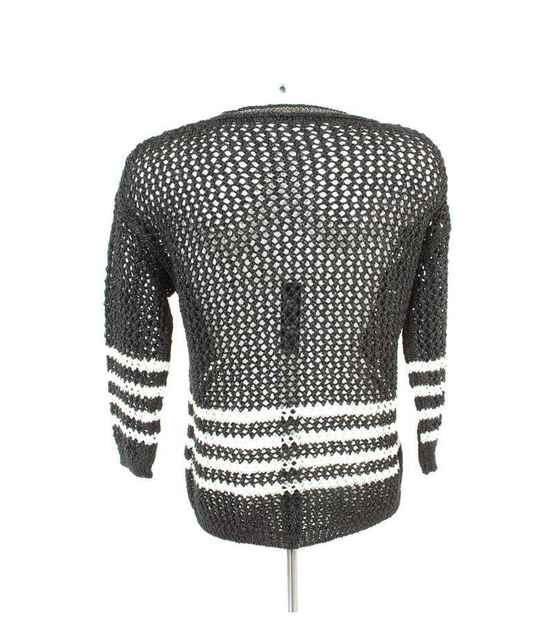 LUISA CERANO Damen Pullover Gr. DE 38 Weiß/Schwarz Baumwolle – Foto 4