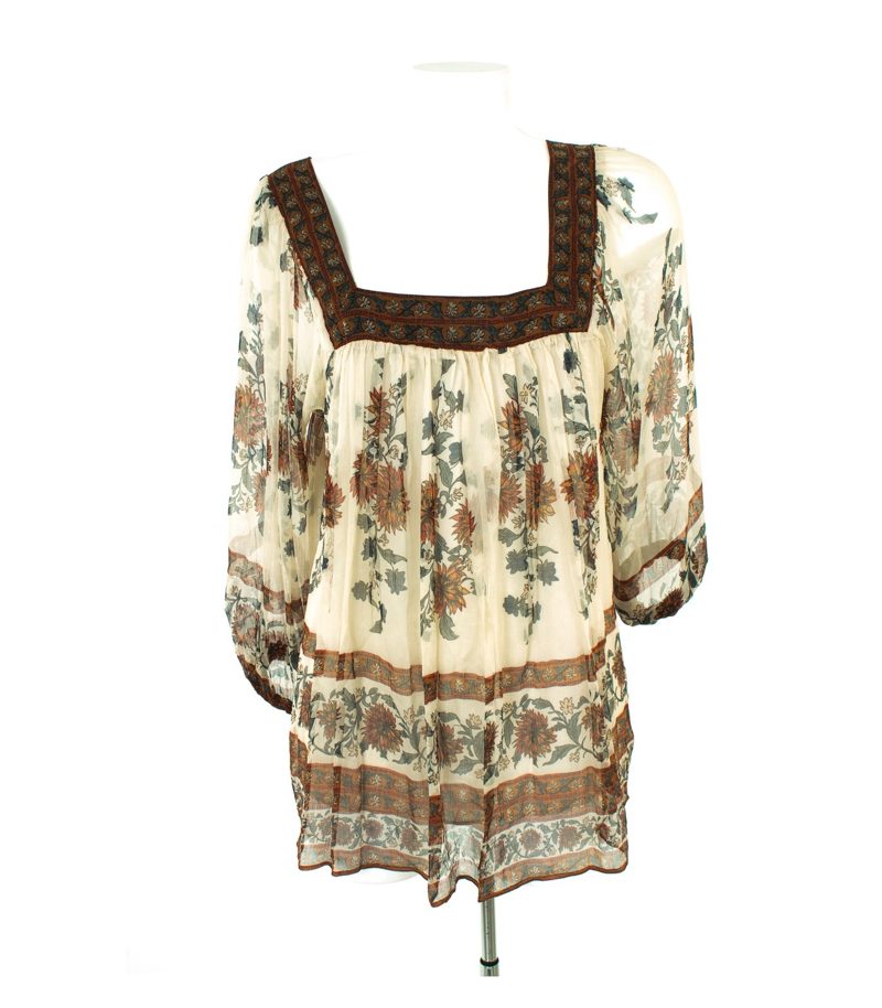 Massimo Dutti Damen Tunika Shirt Bluse Gr. M Mehrfarbig Seide – Foto 1