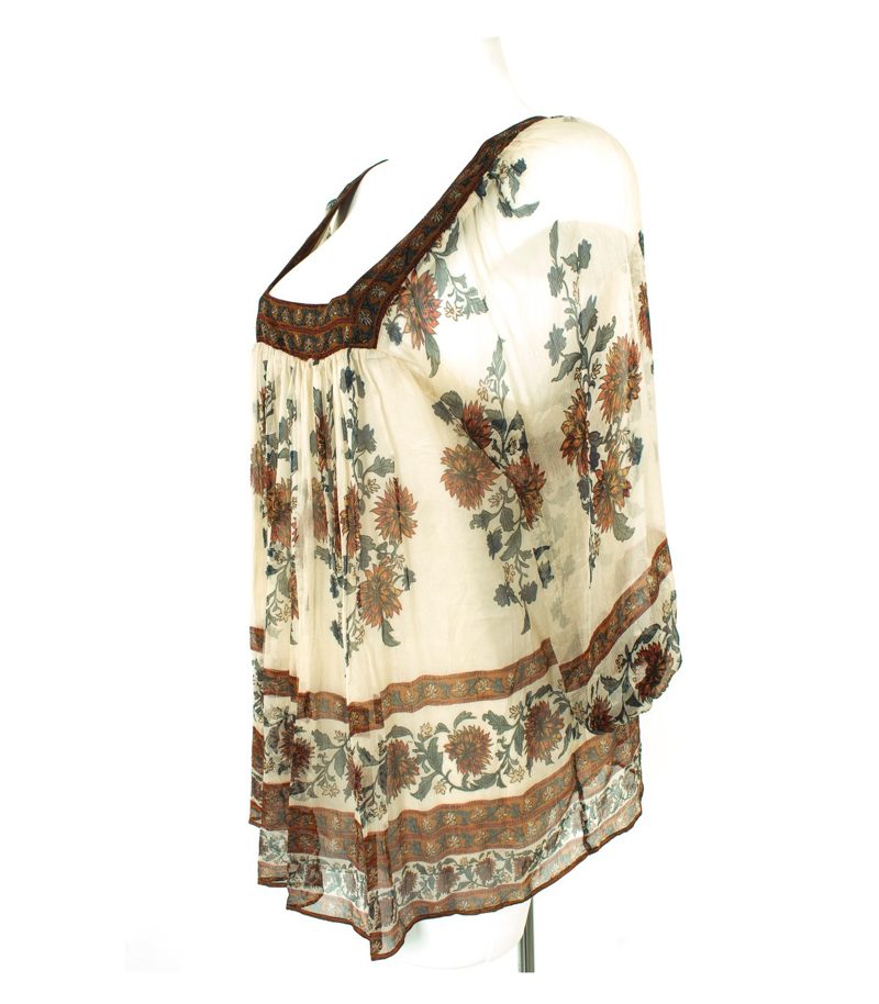 Massimo Dutti Damen Tunika Shirt Bluse Gr. M Mehrfarbig Seide – Foto 2