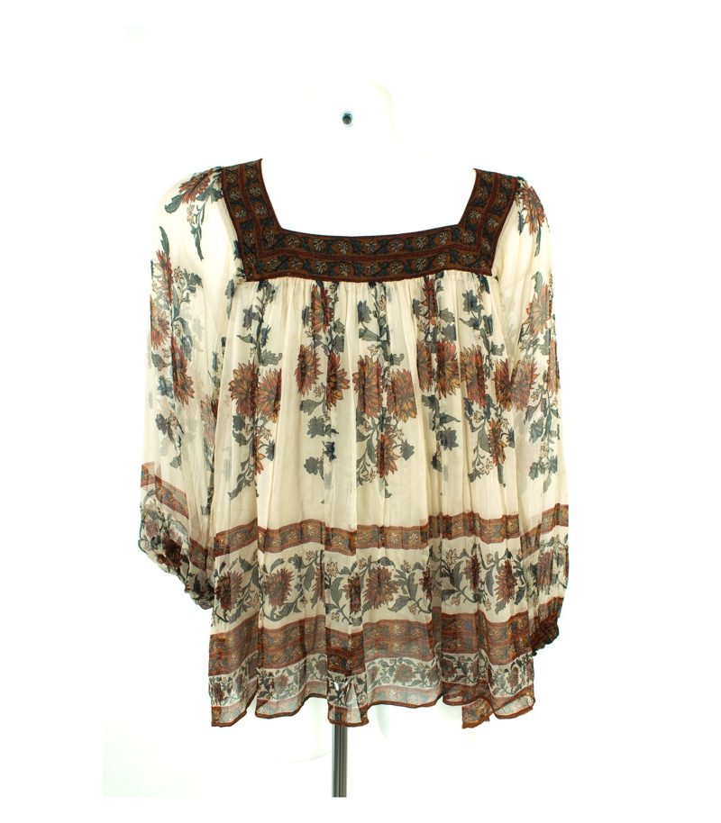 Massimo Dutti Damen Tunika Shirt Bluse Gr. M Mehrfarbig Seide – Foto 4