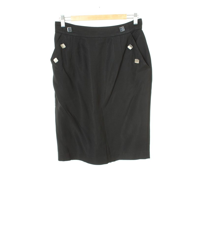 By Malene Birger Damen Rock Gr. DE 40 Schwarz Wolle Viskose – Foto 1
