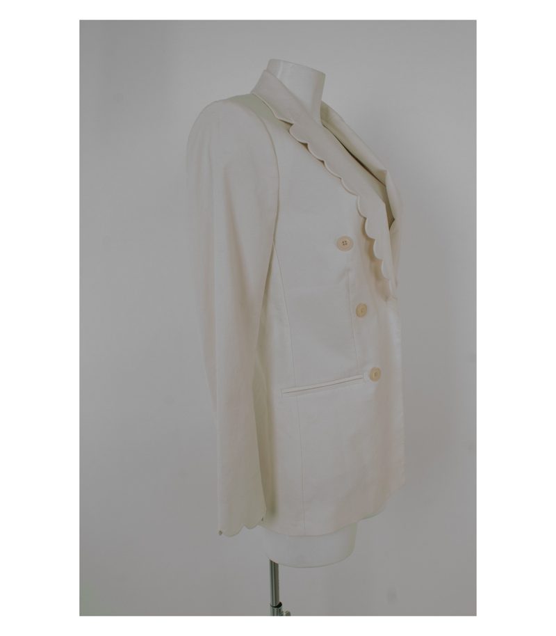 REBECCA TAYLOR Damen Blazer Gr. S/4 Beigerosa Baumwolle – Foto 2