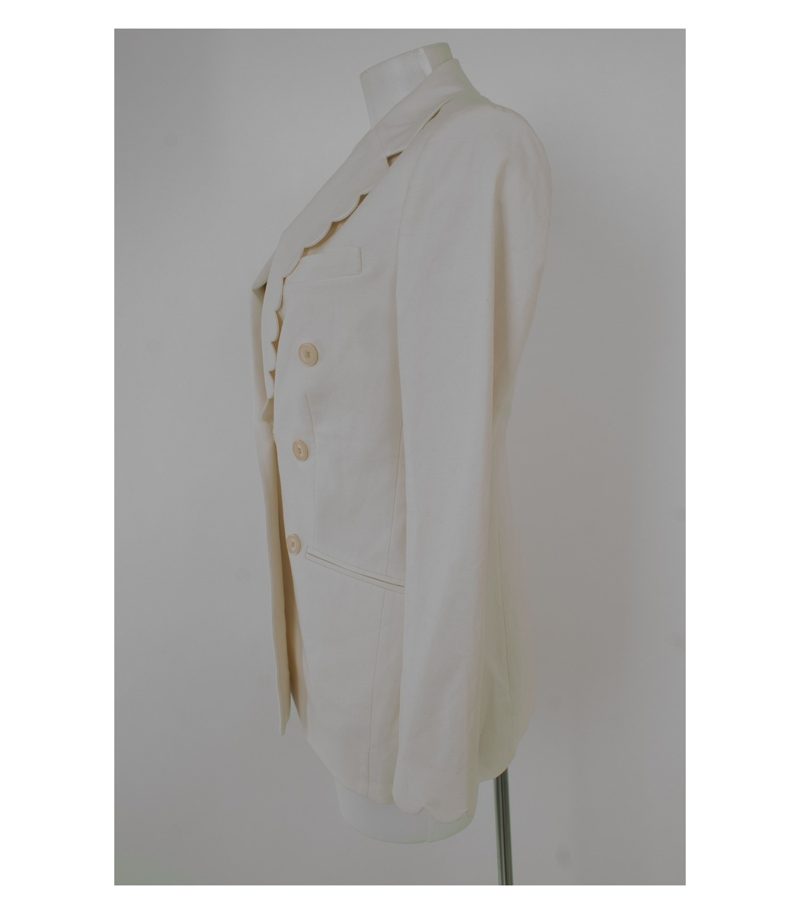 REBECCA TAYLOR Damen Blazer Gr. S/4 Beigerosa Baumwolle – Foto 3