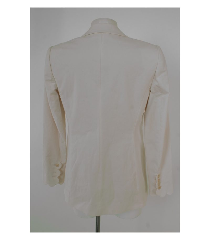 REBECCA TAYLOR Damen Blazer Gr. S/4 Beigerosa Baumwolle – Foto 4