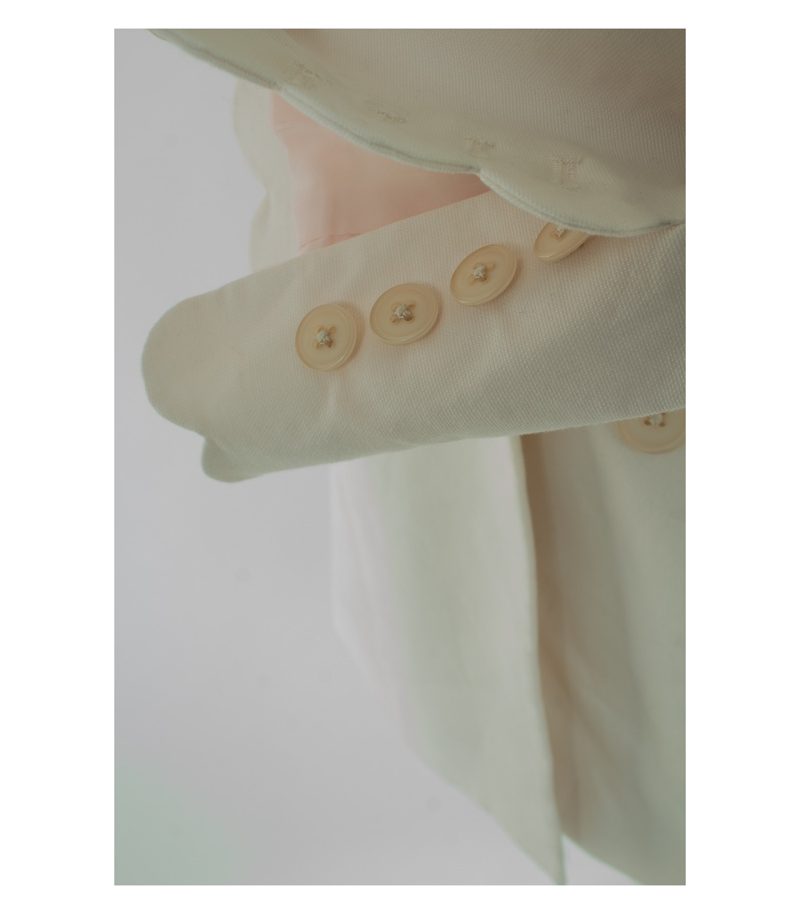 REBECCA TAYLOR Damen Blazer Gr. S/4 Beigerosa Baumwolle – Foto 5