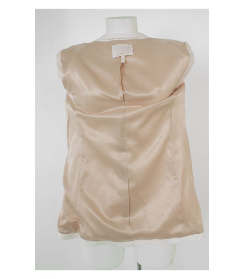 REBECCA TAYLOR Damen Blazer Gr. S/4 Beigerosa Baumwolle – Foto 6
