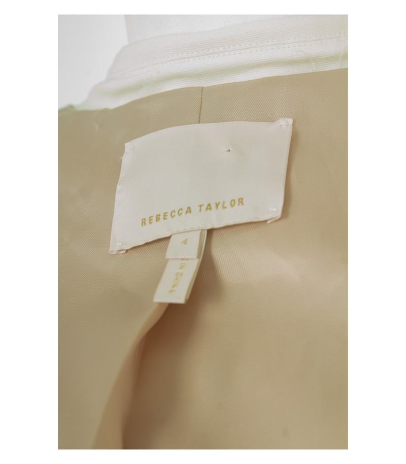 REBECCA TAYLOR Damen Blazer Gr. S/4 Beigerosa Baumwolle – Foto 7