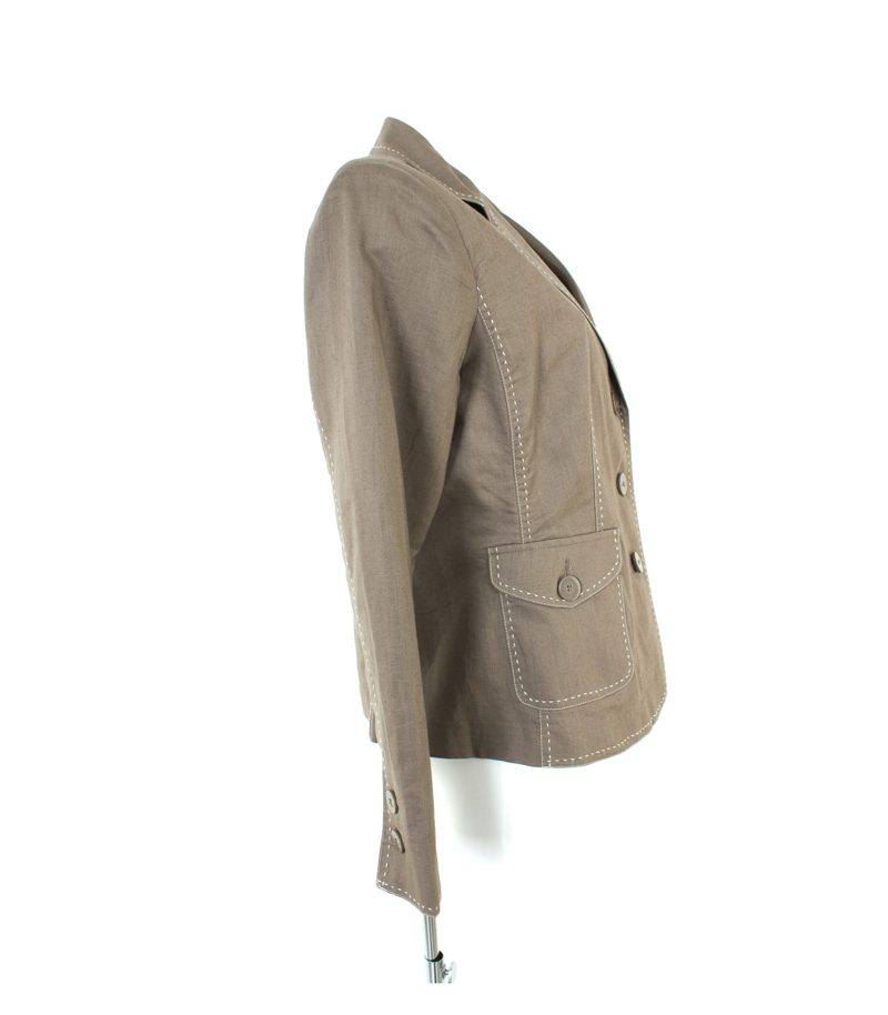 TENDENZI Damen Blazer GR. DE 42 Braun Baumwolle – Foto 2
