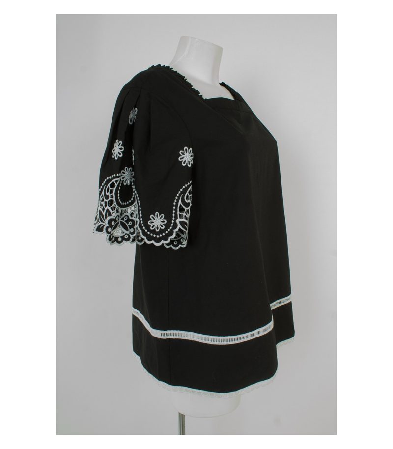 Blumarine Damen Tunika Bluse Shirt Gr. DE 40 Schwarz/Weiß Baumwolle – Foto 3