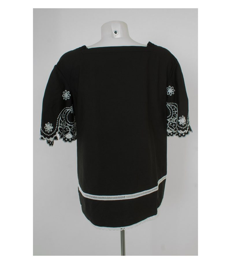 Blumarine Damen Tunika Bluse Shirt Gr. DE 40 Schwarz/Weiß Baumwolle – Foto 4