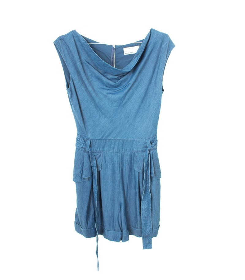 KAREN MILLEN Damen Jumpsuit Overall Shorts Freizeit Gr. EU 36 Blau – Foto 1