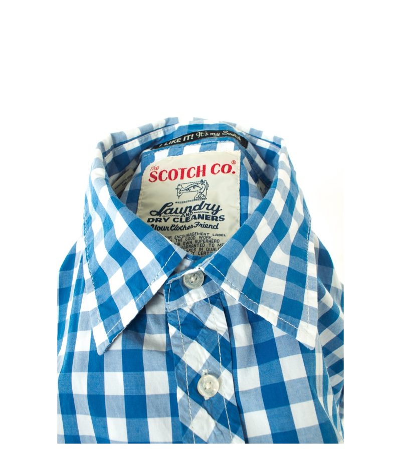 The SCOTCH CO. Herren Hemd Freizeit Shirt Gr. XL Blau/Weiß Baumwolle – Foto 6