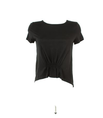 EDWARD ACHOUR Damen T-Shirt Kurzarm Shirt Gr. XS Schwarz Baumwolle NEU
