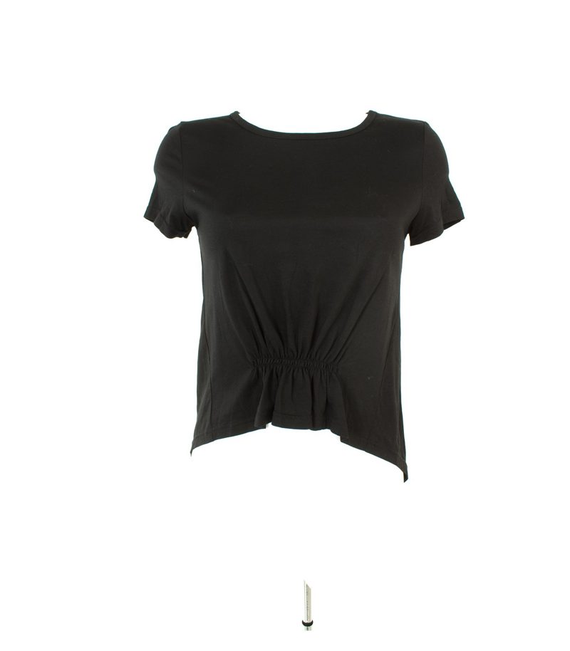 EDWARD ACHOUR Damen T-Shirt Kurzarm Shirt Gr. XS Schwarz Baumwolle NEU – Foto 1