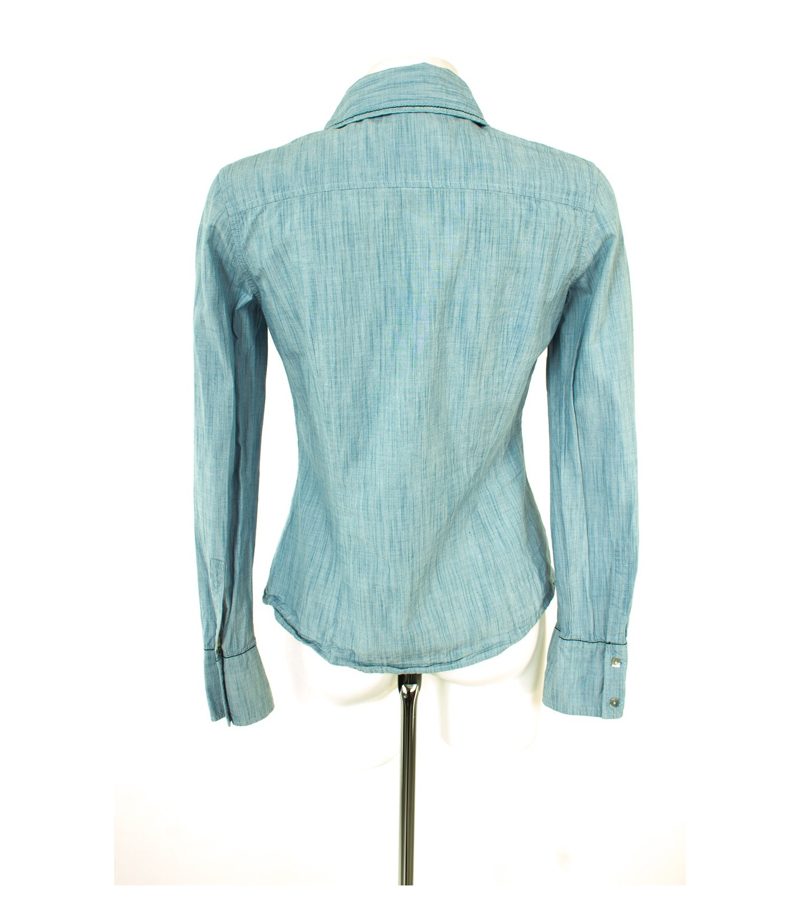 STEFANEL Damen Bluse Shirt Gr. M Blau Baumwolle – Foto 4