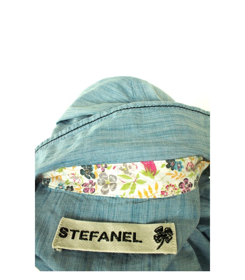 STEFANEL Damen Bluse Shirt Gr. M Blau Baumwolle – Foto 5