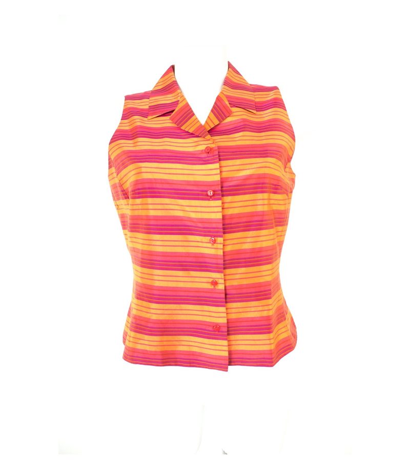 ANN TAYLOR Damen Weste Gr. 8/DE 38 Mehrfarbig Seide – Foto 1