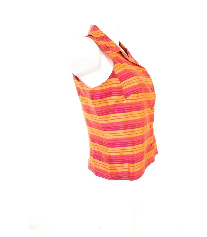 ANN TAYLOR Damen Weste Gr. 8/DE 38 Mehrfarbig Seide – Foto 2
