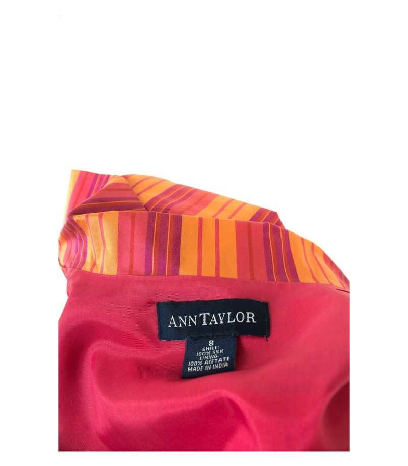 ANN TAYLOR Damen Weste Gr. 8/DE 38 Mehrfarbig Seide – Foto 5